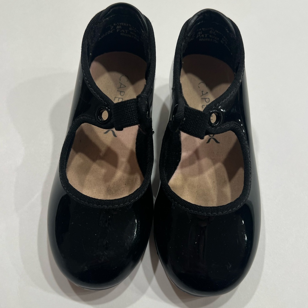 Capezio Black Patent Leather Dance Tap Shoes Size 7